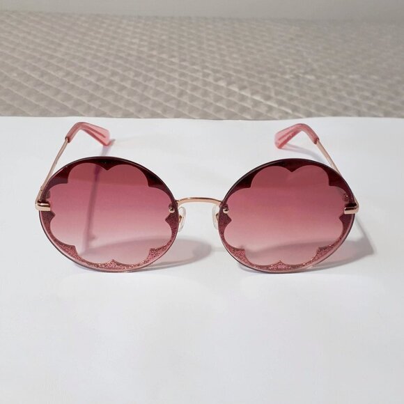 NWOT Kate Spade pink red glitter flower outline lens sunglasses - Picture 12 of 13